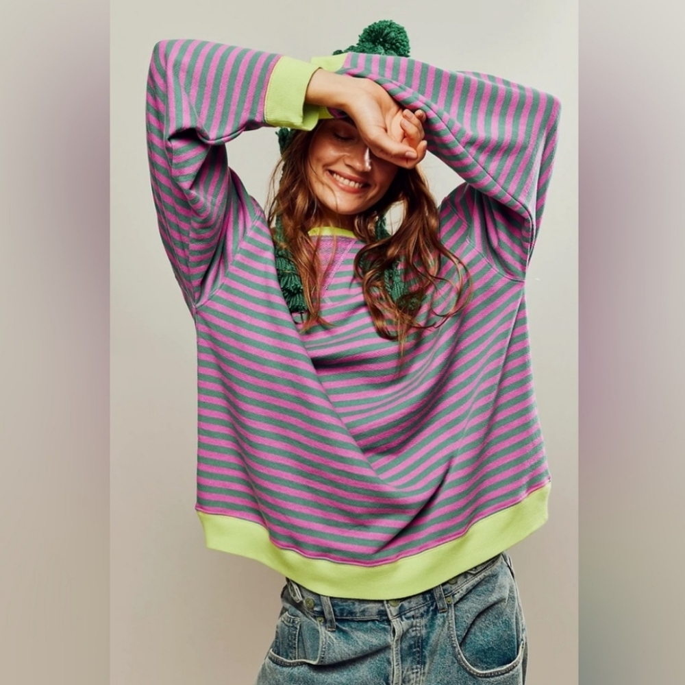 We the Free Free People Striped Sweatshirt
